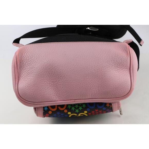 GUCCI Logo GG Psychedelic Backpack Bag Supreme Leather Black Pink Italy 14FB854 - Picture 13 of 16